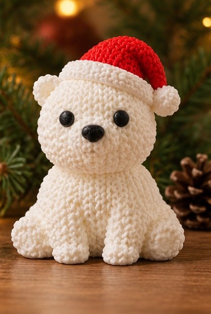 Oso polar crochet navideño - imagen 1